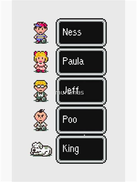 Earthbound Characters With Names Poster By Muramas Redbubble