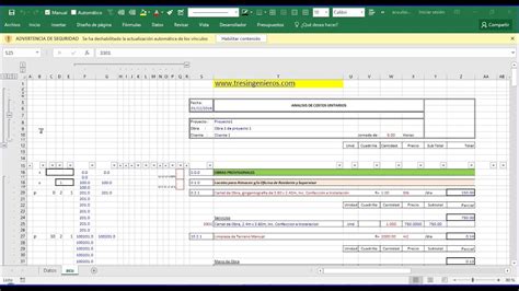 Generador De Precios 1 Presupuestos De Construccion Excel Precex