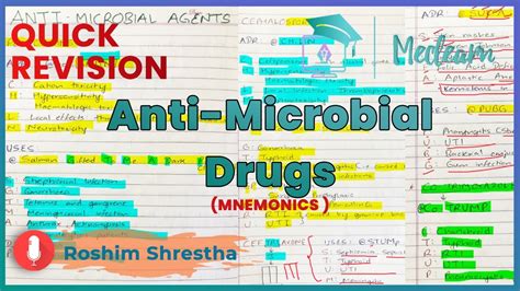 Anti Microbial Drugs Pharmacology Mnemonics Adr Uses Tips And