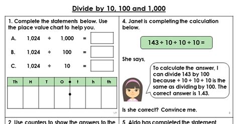 Year 6 Divide By 10 100 And 1000 Lesson Classroom Secrets