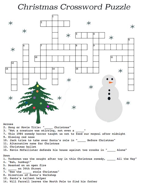Printable Christmas Crossword Puzzles Printable World Holiday