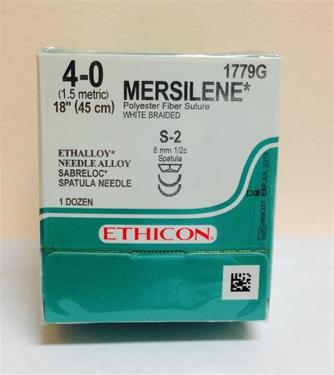 Ethicon 1779g Mersilene Suture Sabreloc Spatula Non Absorbable S 2