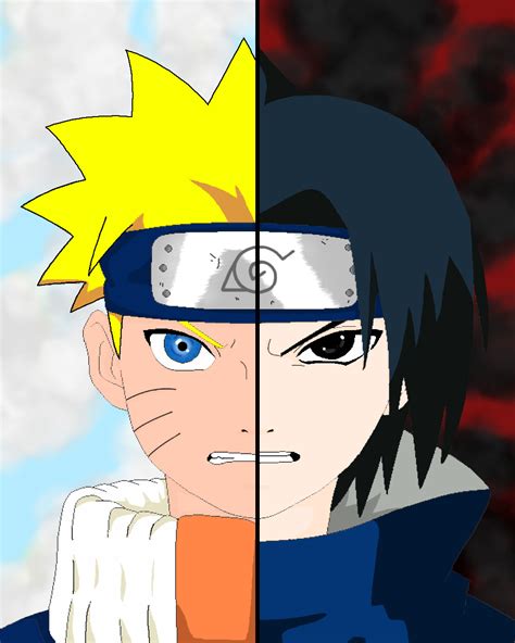 Naruto And Sasuke Face Drawing