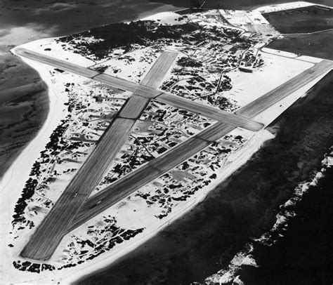 Photo Aerial View Of Sand Island Midway Atoll 1945 World War Ii