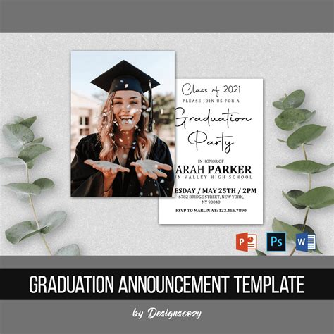 Blank Graduation Announcement Template Masterbundles
