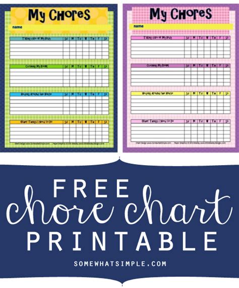 Printable Chore Charts For Kids Chore Chart Kids Free Printable Chore Charts Printable Chore