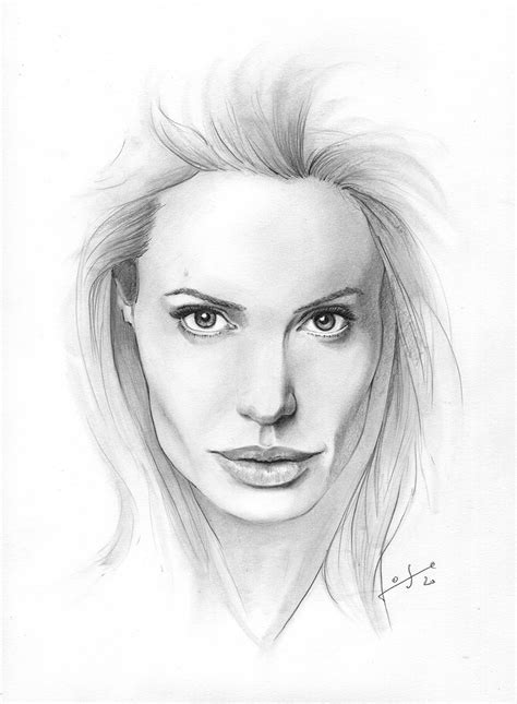 Angelina Ilustración Con Lápiz Grafito Illustration Drawing