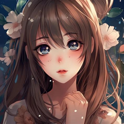 Anime Girl With Long Light Brown Hair And Blue Eyes