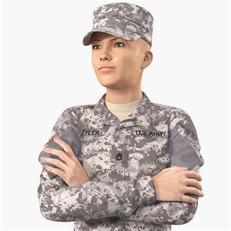 Female Soldier Military Acu Uniform 3d Model 159 3ds Blend C4d Fbx Max Ma Lxo Obj