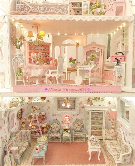 Pin By Leslea Bates On Miniatures Mini Doll House Pink Dollhouse