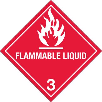 Hazard Class Flammable Liquid Worded Vinyl Label Icc Compliance