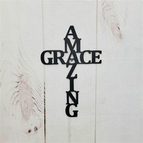 Amazing Grace Sign Hymn Art Religious T For Women Metal Etsy