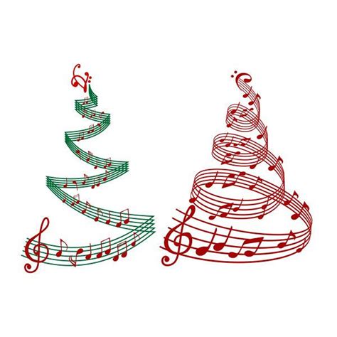 Christmas Tree Music Notes Cuttable Design Svg Png Dxf Eps Etsy