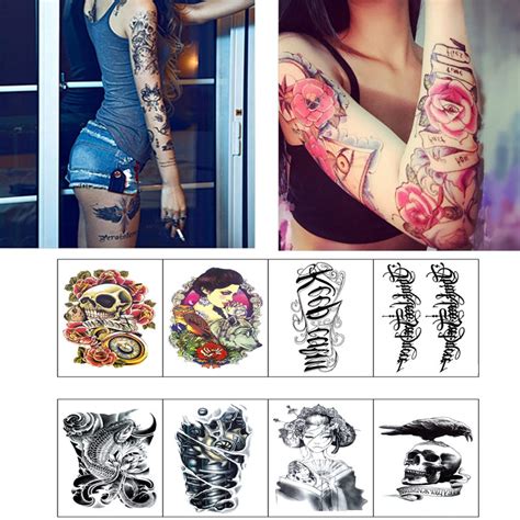 Js 4pcsset Sexy 3d Waterproof Temporary Tattoos Stickers Colorful