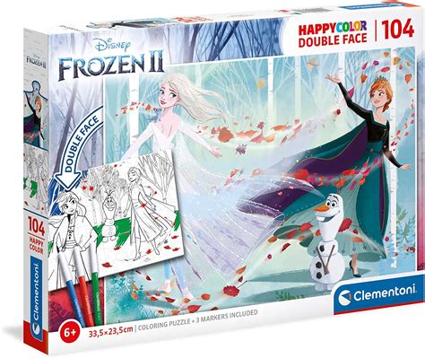 Clementoni Disney Frozen Supercolor Double Face Coloring Pezzi Made In Italy Puzzle Da