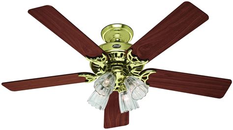 Hunter classic original ceiling fan in bright brass. Studio Hunter Bright Brass Ceiling Fan Accessories