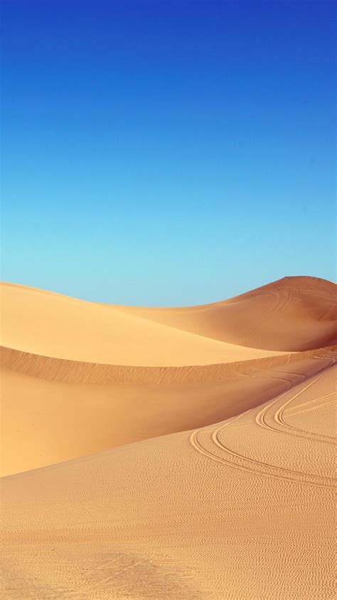 Download Wallpaper Blue Sky And Desert Dunes 1440x2560