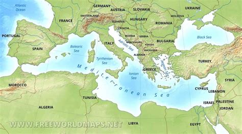 Mediterranean Map Mediterranean Map Printable Printable Maps