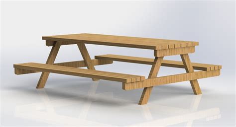 D Garden Picnic Table Model