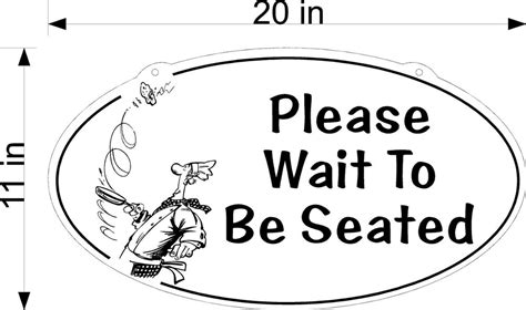 New Diner Restaurant Plexiglass Sign Please Wait To Be