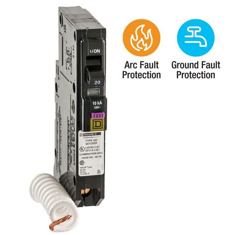 Ge Q Line 20 Amp Single Pole Dual Function Arc Faultgfci Breaker