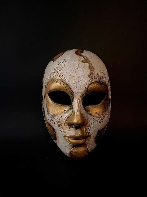 Made To Order White And Gold Skull Mask White And Gold Etsy In