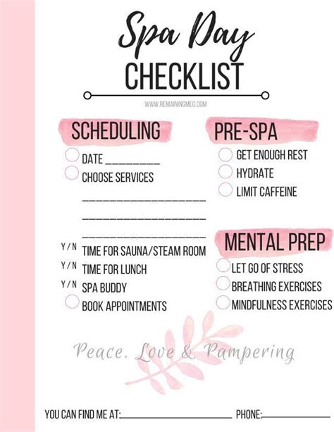 Free Spa Day Checklist For The Ultimate Spa Day A Spa Day Is More Than