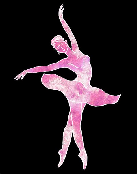 Magic Dance Of Watercolor Ballerina Silhouette Mellow Pinkballet
