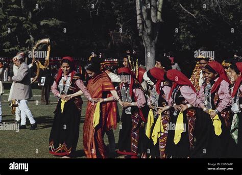 indian prime minister indira gandhi in new delhi sunday jan 30 1984 with folk dancers