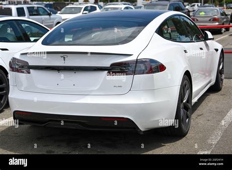 A Tesla Model S Plaid Edition Is Seen At The Tesla Factory And