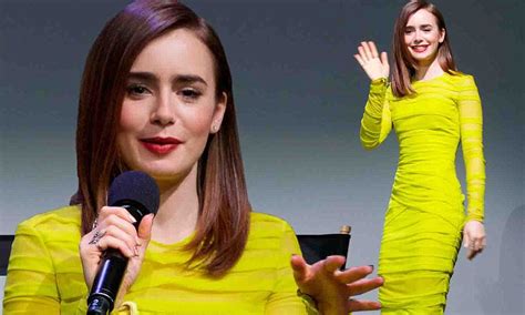 Lily Collins Shows Off Her Sensational Figure In Skintight Neon As She