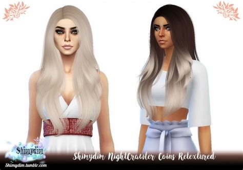 Sims 4 Hairs Shimydim Nightcrawler`s Coins Hair Retextured