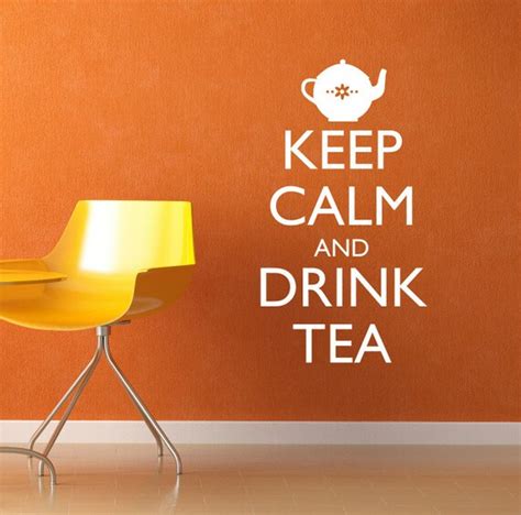 Items Similar To Keep Calm And Drink Tea Vinyl Wall Decal Text Wall Words Stickers Kitchen Art