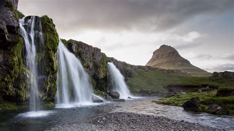Hd Wallpaper Waterfall Rock Water Landscape Iceland