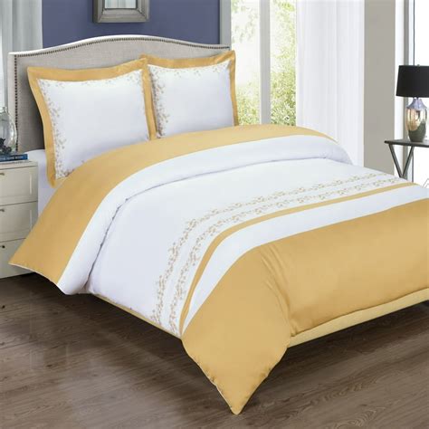 Luxury Soft 100 Cotton 3 Piece Duvet Cover Set Embroidered Full