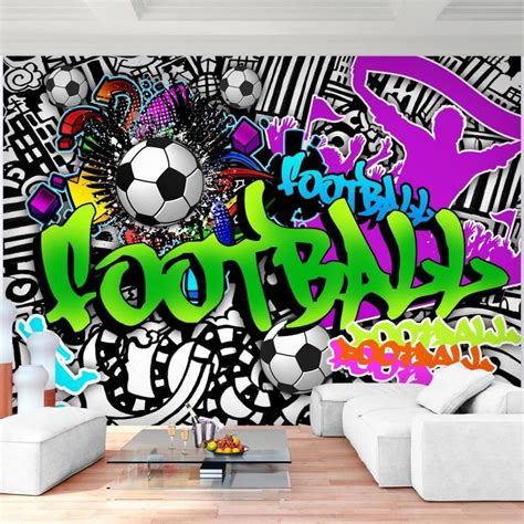 Poster Photo Papier Peint Intissé Graffiti Football 352x250 cm bol com