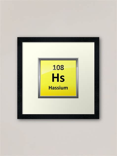 Hassium Periodic Table Element Symbol Framed Art Print For Sale By