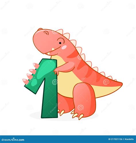 Cute Dinosaur Cartoon Numbers Stock Vector Illustration Of Math