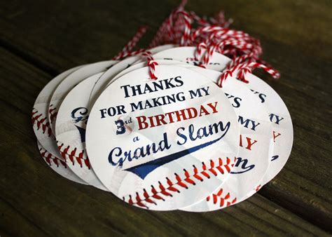 12 Baseball T Tags Party Favors Custom Text 3 By Customaed 1200