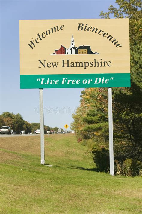 Welcome To New Hampshire State Road Sign Stock Image Image Of Welcome