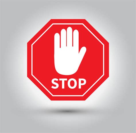 Red Stop Hand Sign Free Stock Vectors