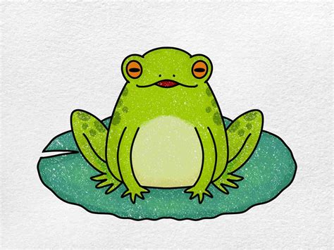 How To Draw A Frog On A Lily Pad Helloartsy