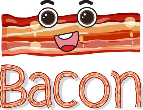 Bacon Logo Design With Bacon Cartoon Character 9201953 Vector Art At