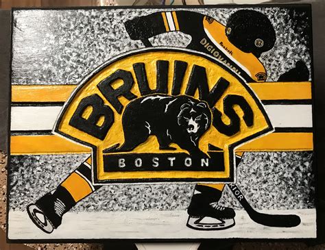 Personalized Plaque For A Big Boston Bruins Hockey Fan Wood Burned