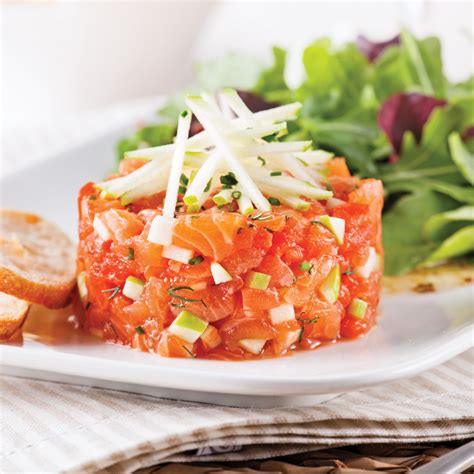 Recette de tartare de saumon concombre et tomate