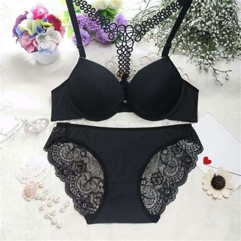 Baharcelin Ab Cup Sexy Women Bra Set Ultra Thin Lace Embroidery Push Up Bra Underwear Front