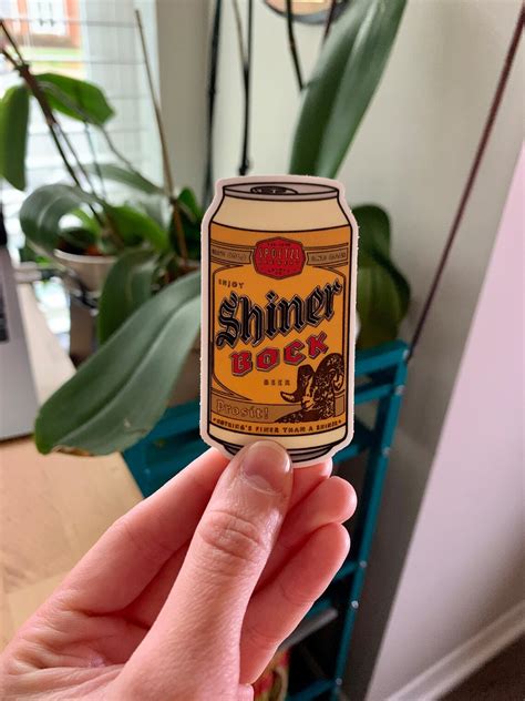 Shiner Bock Beer Can Sticker Etsy