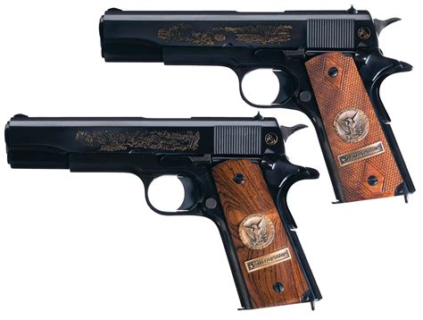 Two Colt Model 1911 Ww I Commemorative Semi Automatic Pistols
