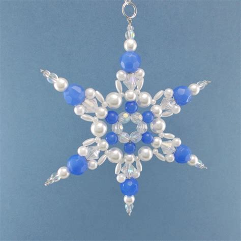 Periwinkle Blue And White Snowflake Ornament 023 Etsy