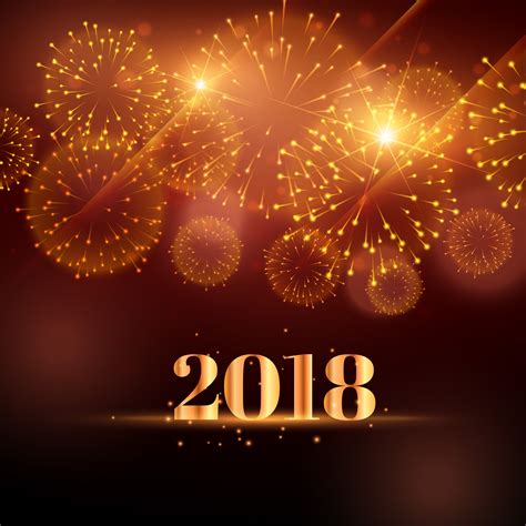 Happy New Year Fireworks Background For 2018 Download Free Vector Art